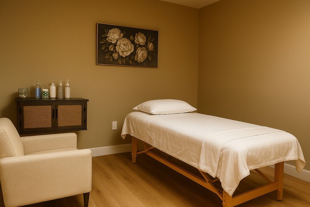 A calm, private treatment room at O' Paradise Spa